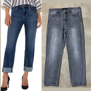 Liverpool Los Angeles Girlfriend Jeans Women’s Size 10 Gray Cuffed Bottom